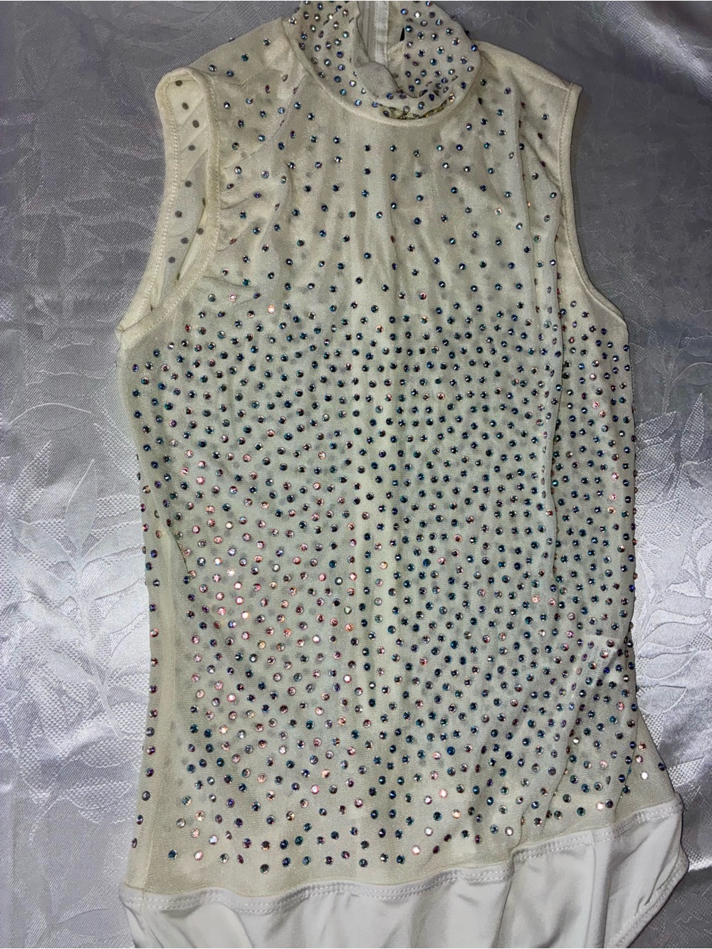 Ivory Rhinestone Leotard size L